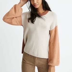 Madewell Colorblock Payton Pullover Sweater - Size Large